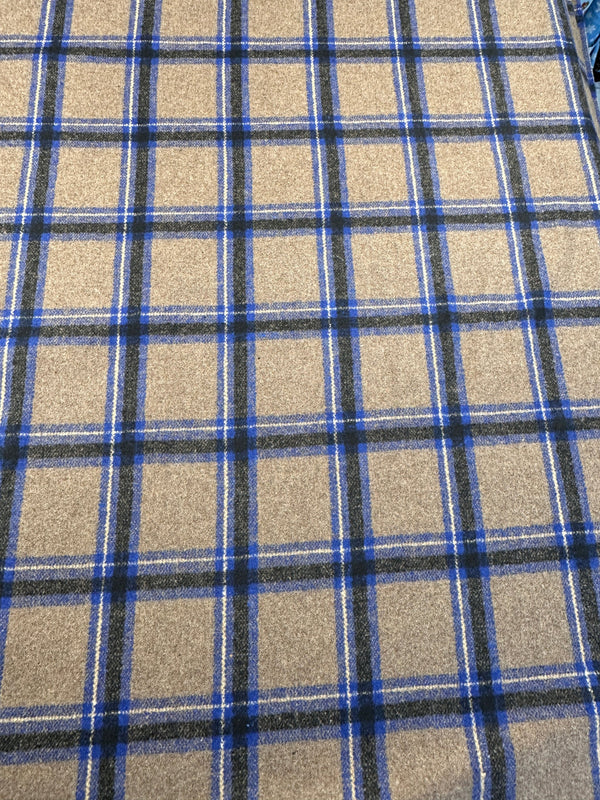 Burberry Plaid Melton Wool Blend -  58" Wide - 50% Wool 50% Poly