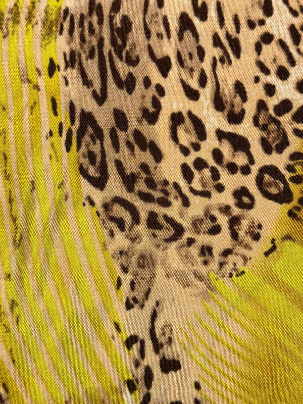 Yellow Leopard Pattern  - 100% Silk - 44/45" Wide