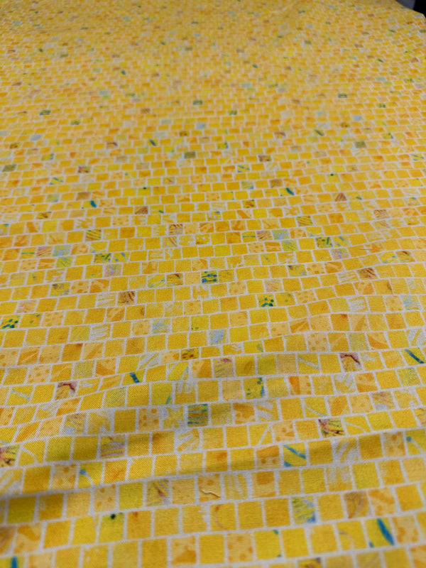 Yellow Tile - Cotton Fabric - 44/45" Wide - 100% Cotton AI2