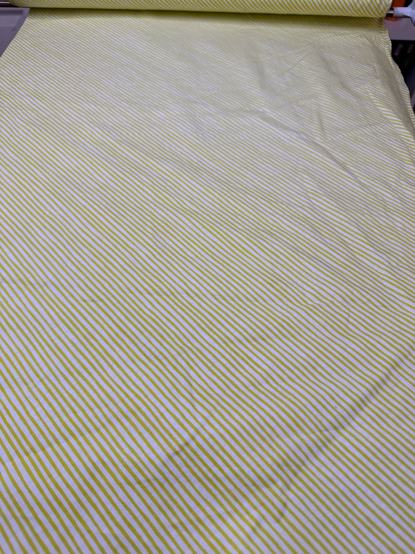 Yellow & White Strip Batik Cotton - 44/45" Wide - 100% Cotton - sec.8