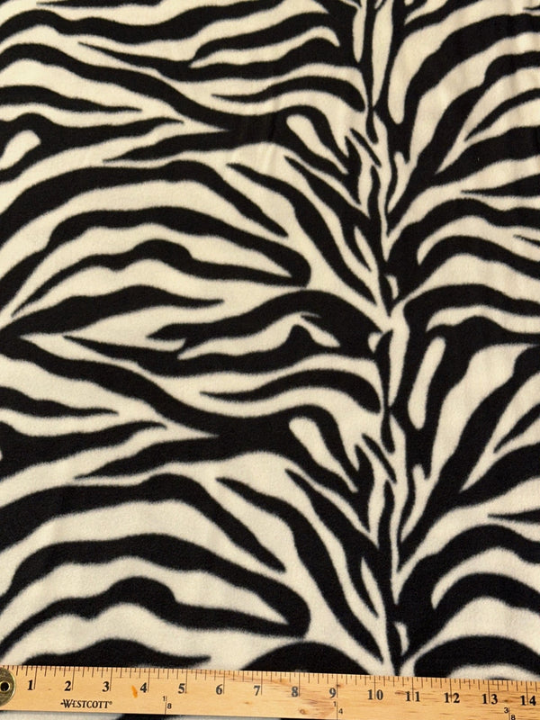 Zebra Stripes Fleece Fabric - 58/60" Wide