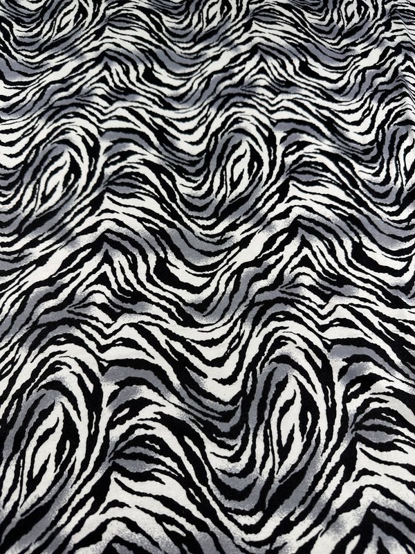 Zebra Stripes on Flannel - Cotton Flannel Fabric -  44/45" Wide - 100% Cotton